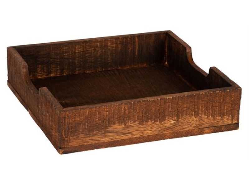 Serviettholder tre mørk brun 19x19x4,5cm
