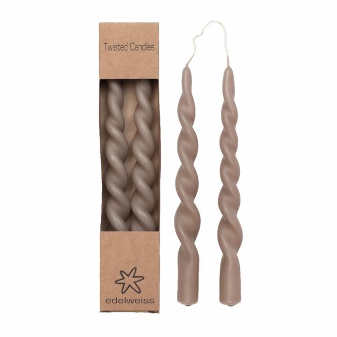 Hovedbilde TWISTED Candles 2stk i eske, 2,2x24 Simply Taupe