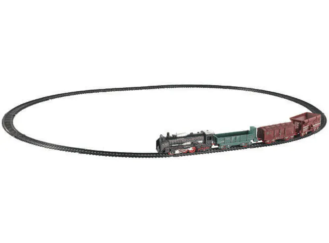 Hovedbilde Togbane m/lys lokomotiv 3 vogner 45cm