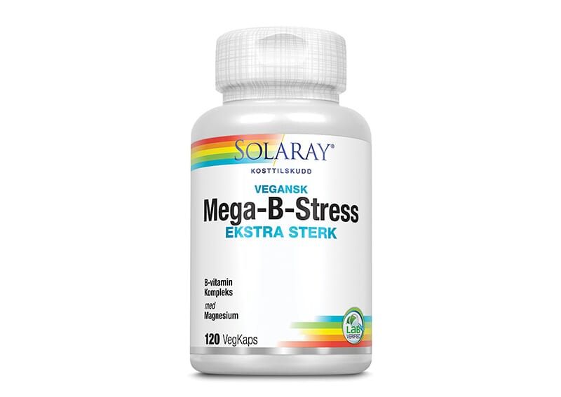Solaray Mega-B-Stress ekstra sterk 120 kapsler
