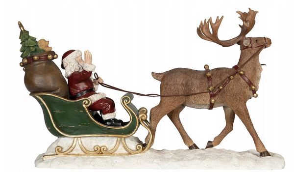 Hovedbilde Nisse med Reinsdyr og Slede, 46 x 13 x26 cm