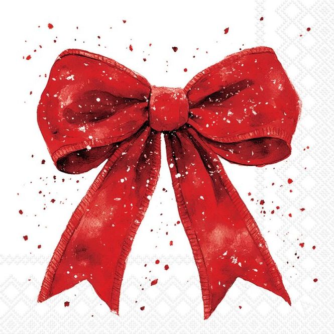 Hovedbilde Servietter Lunsj Fancy bow red/white