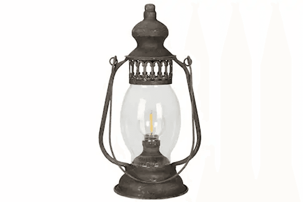 Hovedbilde LED batteri lyslykt, antikk, H:33 cm