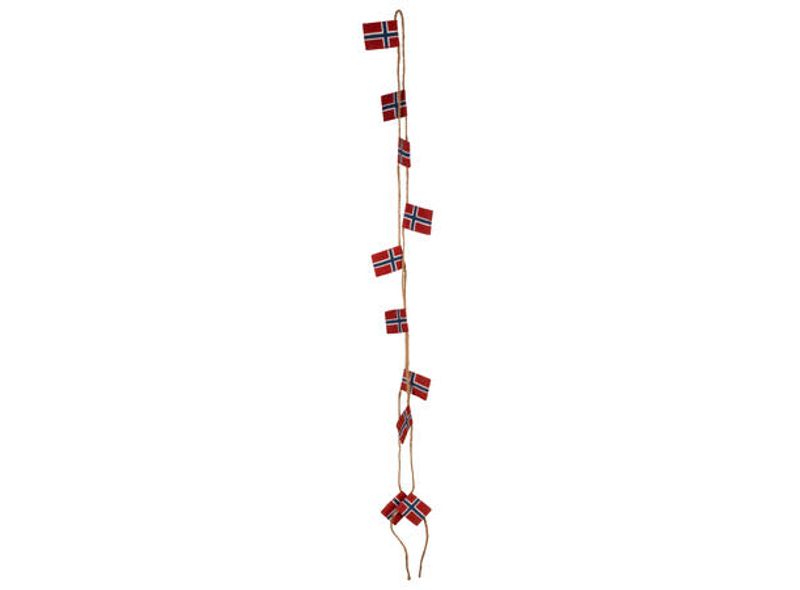 Flagg Norge 10stk m/tau 200cm 5,5x4 cm 