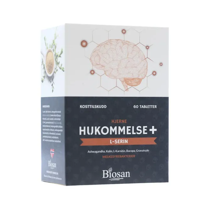 Hovedbilde Biosan L-serin for hukommelse 60 tabsletter