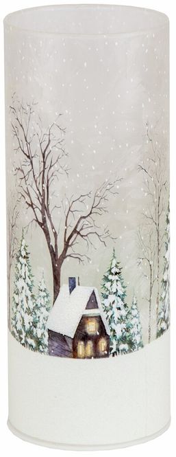 Hovedbilde Lyslykt LED hytte i vinterland 8x20cm