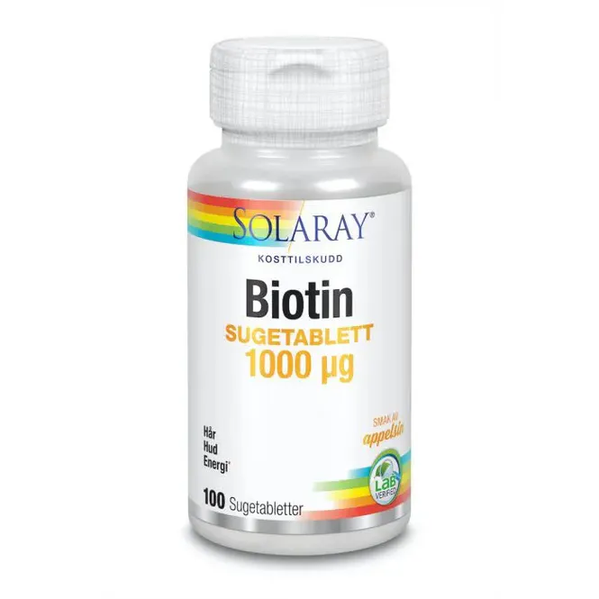 Hovedbilde Solaray biotin 1000 µg 100 sugetabletter