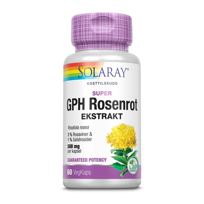 Hovedbilde Solaray GPH super rosenrot 500 mg 60 kapsler