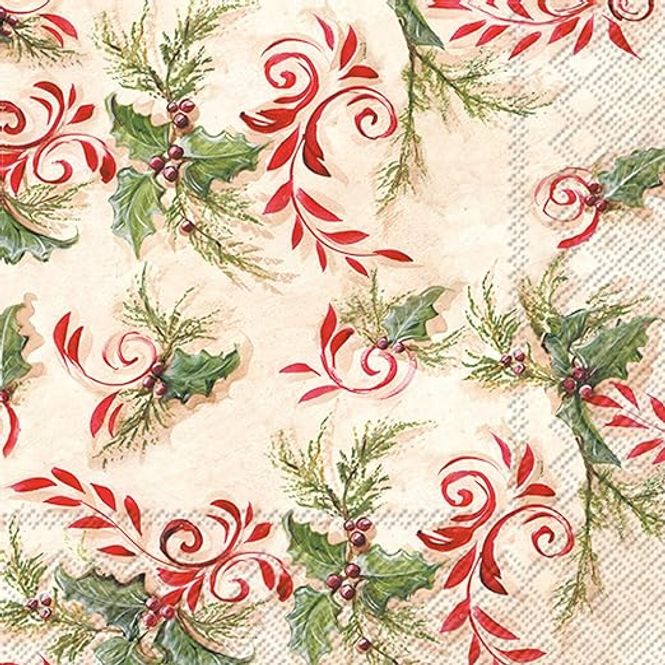 Hovedbilde Servietter Holly Harlequin Kaffe