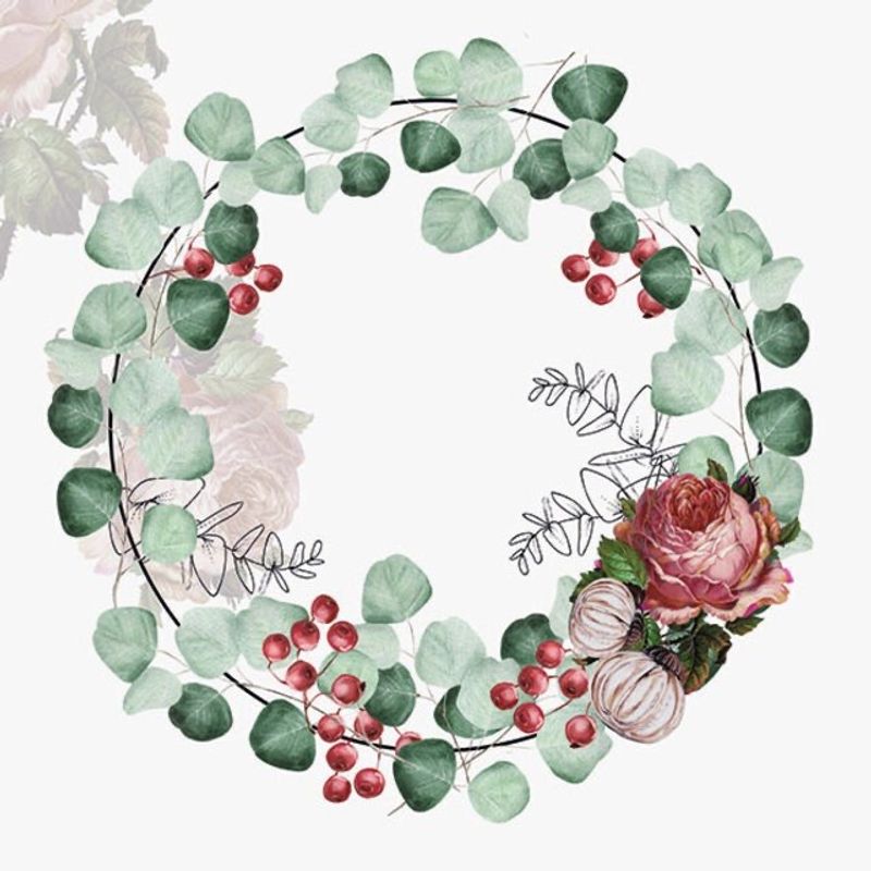 Servietter lunsj - Wreath of Eucalyptus Grey