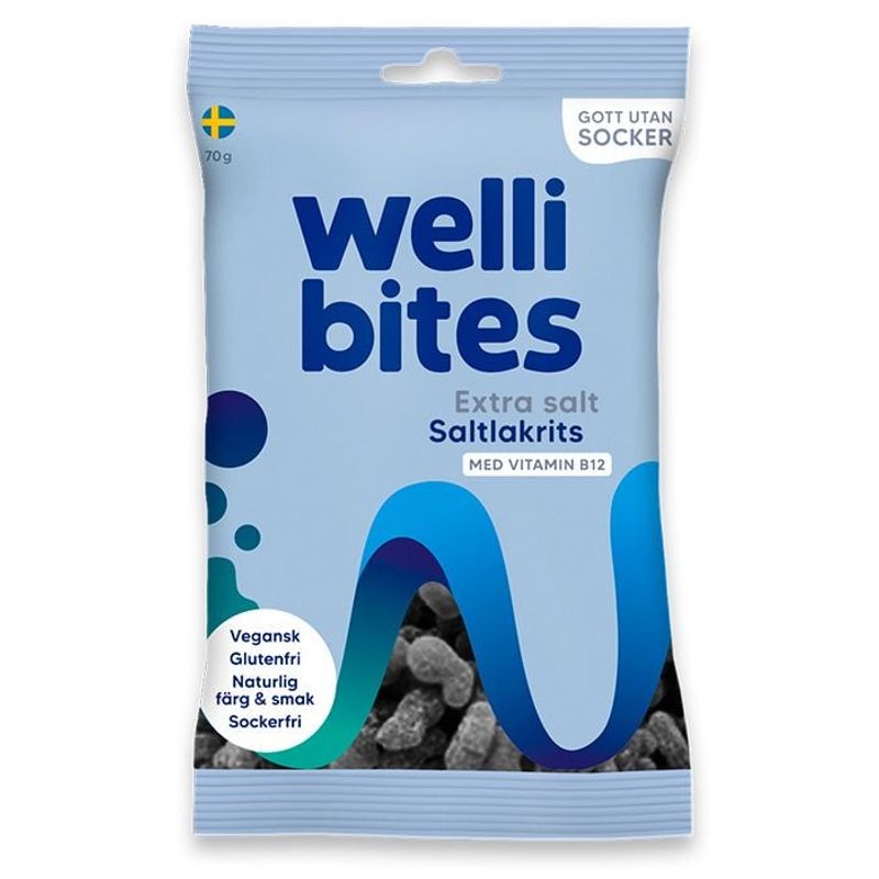 WELLIBITES EXTRA SALT SALTLAKRIS 70G