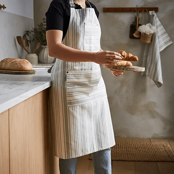 Hovedbilde Forkle Sage Stripe Cotton