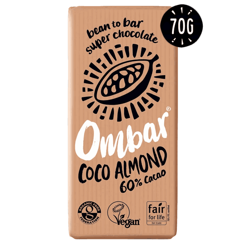 Ombar økologisk sjokolade med mandler 70 g
