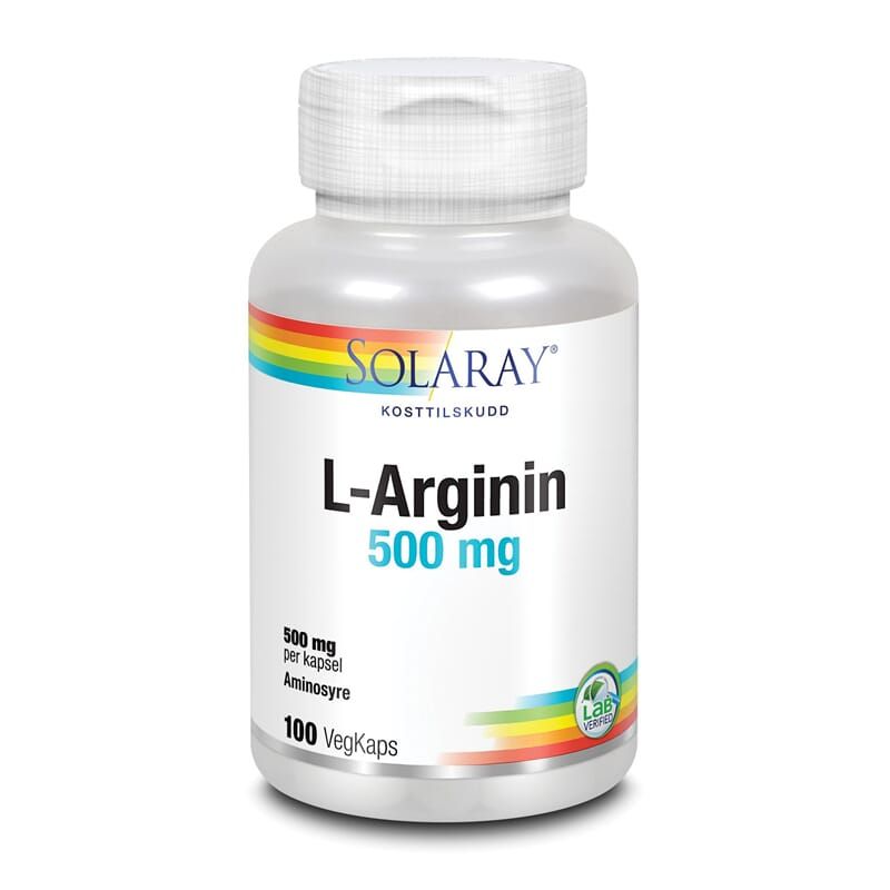 Solaray L-arginin 500 mg 100 kapsler
