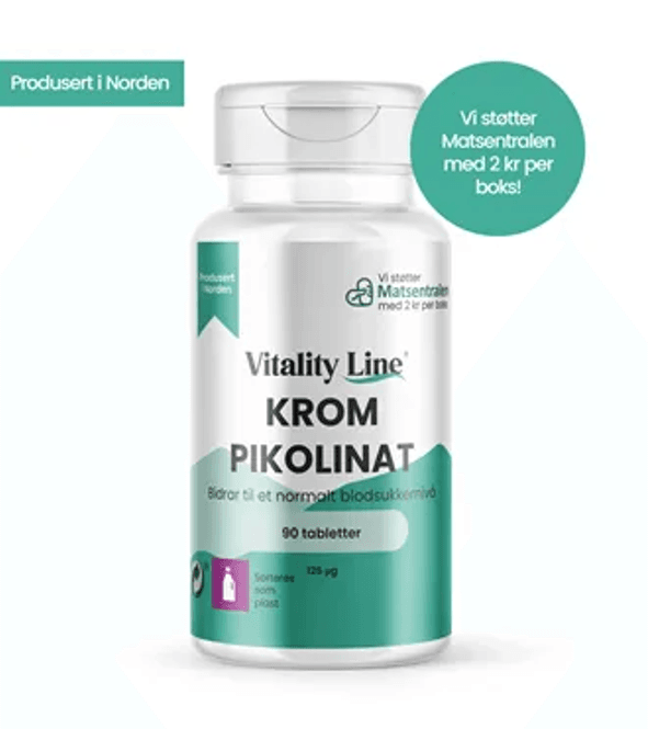 Hovedbilde Vitality line krom pikolinat 90 tabletter