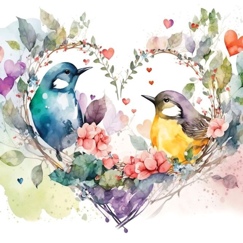 Servietter Kaffe Loving Birds