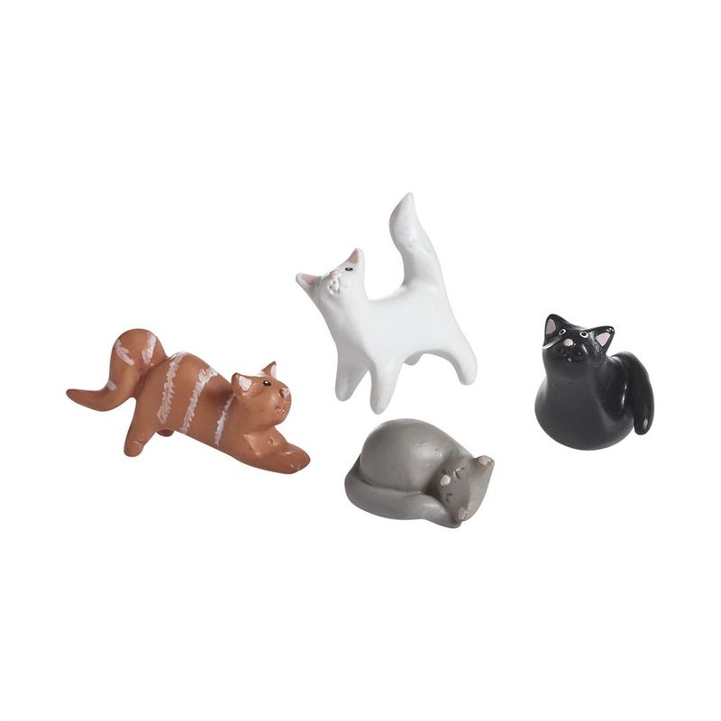 Minifigur Katter, H:1,5 - 3,8 cm, 4 ass