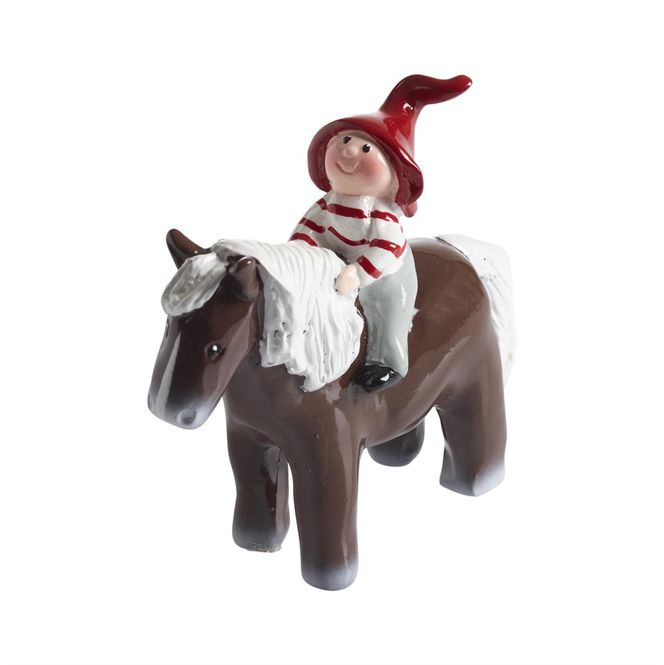 Hovedbilde Tusse sitting on horse, H.8,5cm