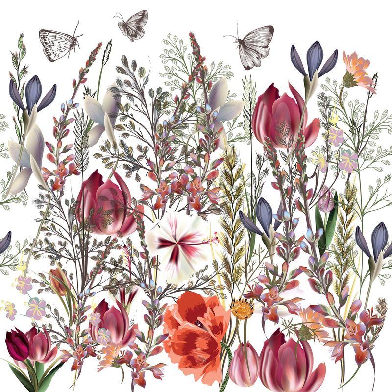Serviett lunsj - Blomstereng