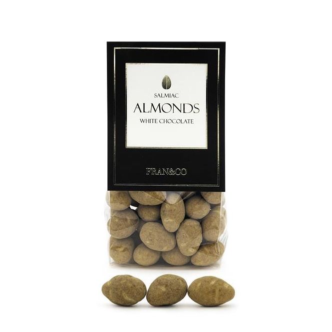 Hovedbilde Deluxe Salmiakk mandler med hvit sjokolade 