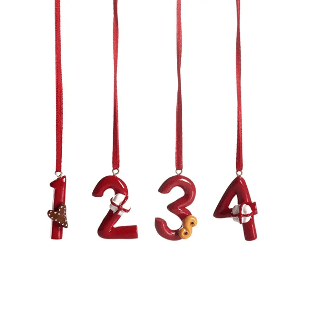 Hovedbilde Adventstall med snor, rød, H:4,5 cm