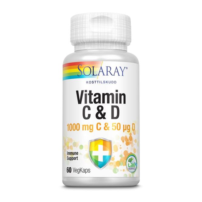Hovedbilde Solaray vitamin C & D 60 kapsler