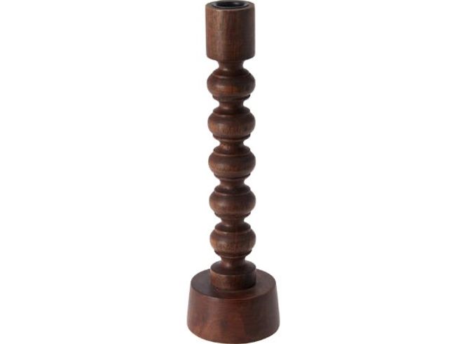 Hovedbilde Lysestake mangotre mørk brun h:28cm