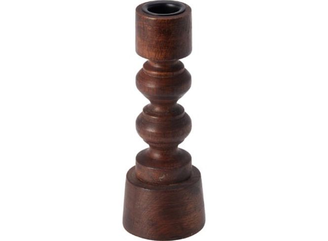 Hovedbilde Lysestake mangotre mørk brun h:16,5cm