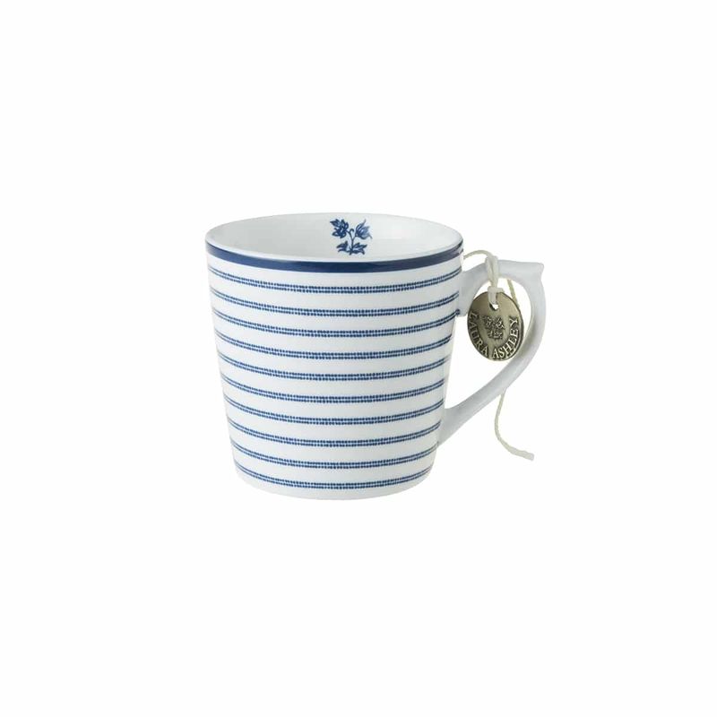 Laura Ashley Candy Stripe Blå/hvit Krus, lite