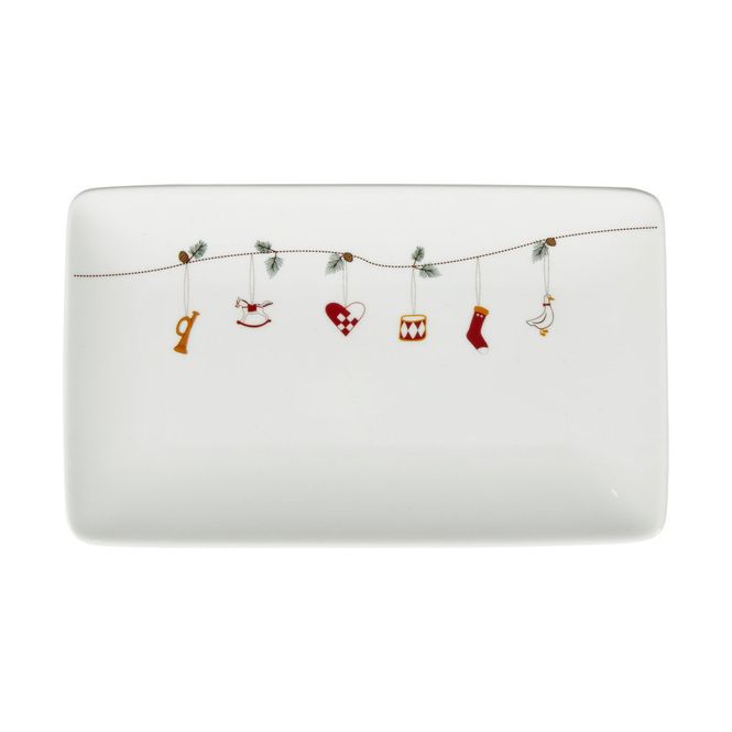 Hovedbilde Fat med julemotiv, 21x13x2 cm, porselen