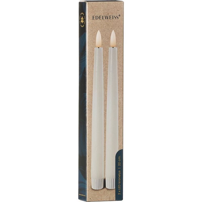 LED Kronelys 2,2x22 Ivory 2pk