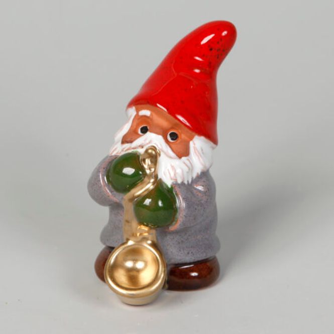 Hovedbilde Nisse (micro) med Saksofon, 8 cm