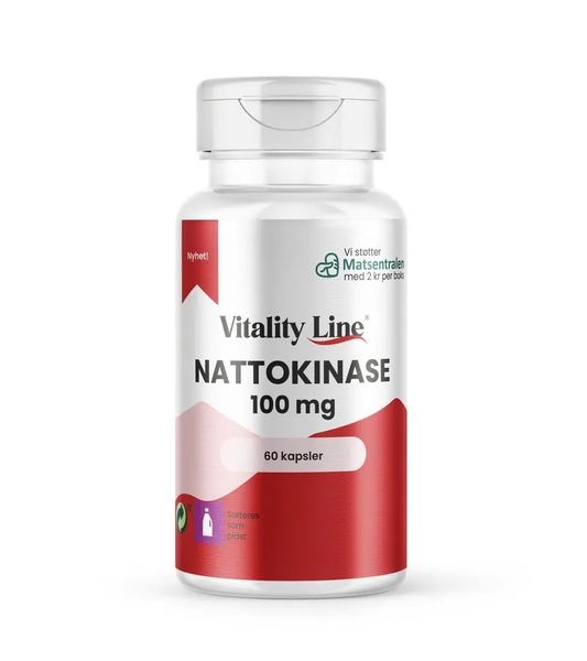 Hovedbilde Vitality line nattokinase 100 mg 60 kapsler