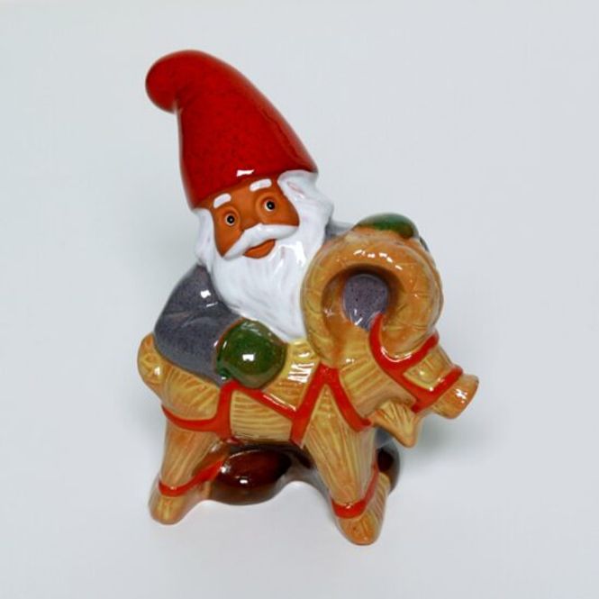 Hovedbilde Nisse med halmbukk, 17 cm