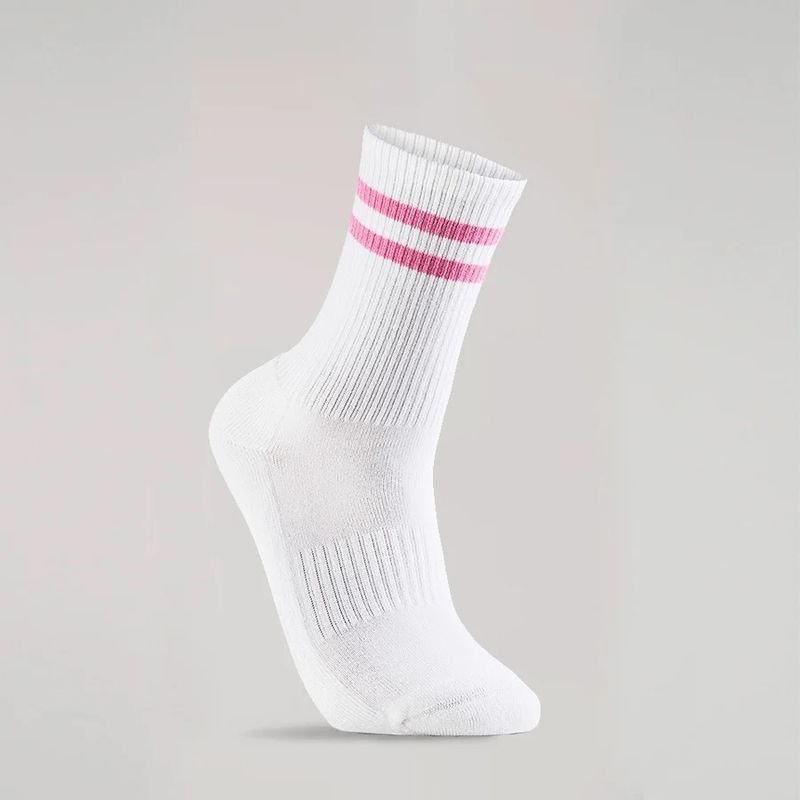 Bambusa - Tennis socks white pinkstripes, 3 pack