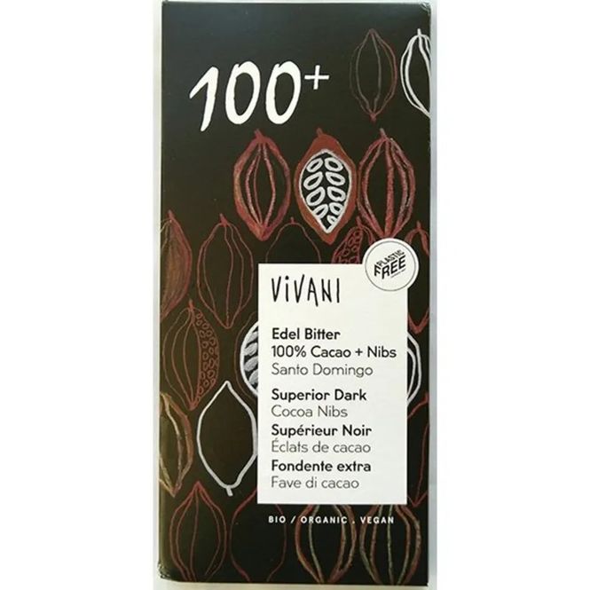 Hovedbilde Vivani edel bitter 100% kakao 80 g