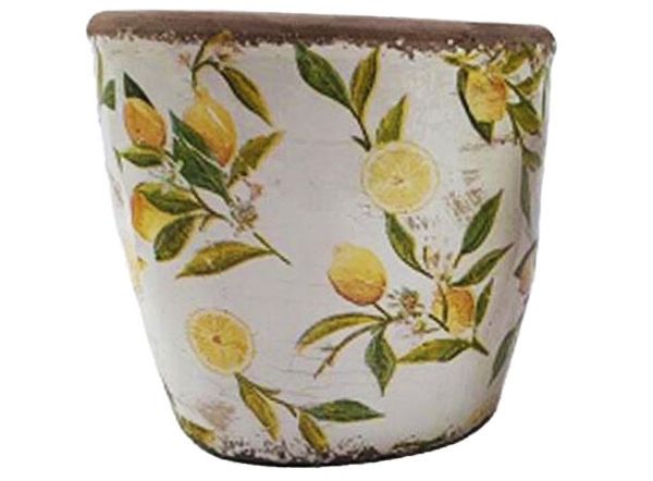 Hovedbilde Blomsterpotte m/sitron keramikk 16x15cm
